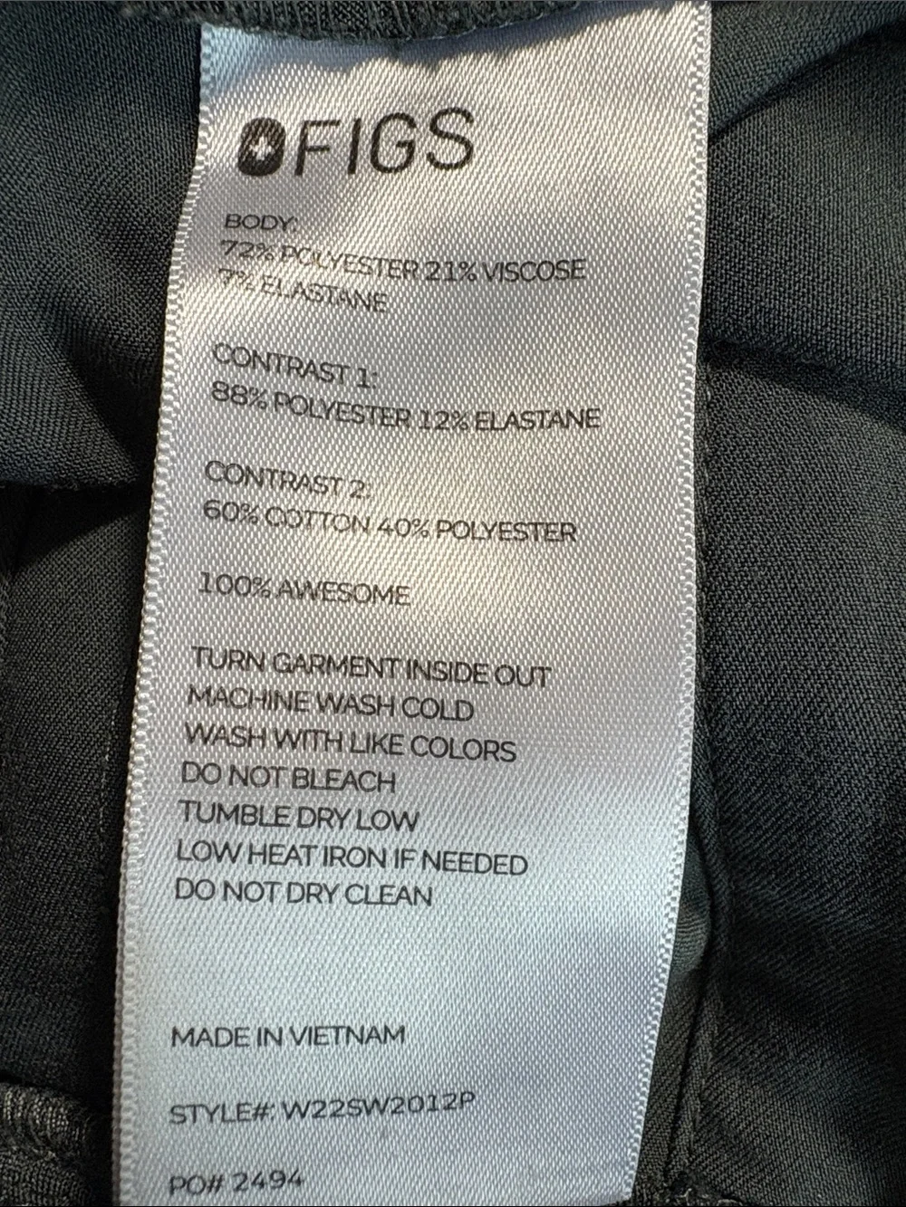 FIGS Zamora Petite Jogger Scrub Bottoms W22SW2012P size Small/Petite